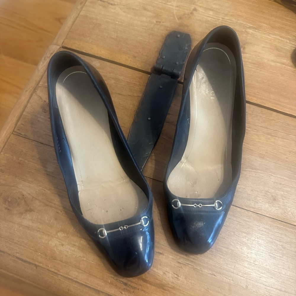 Gucci Black Heels with Silver Accents